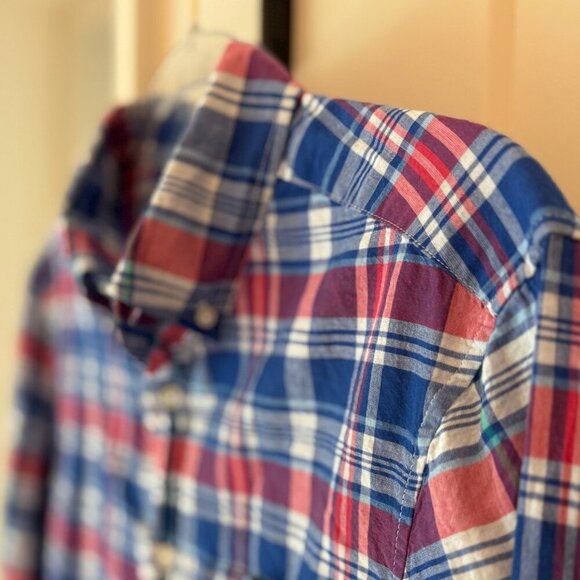 Vineyard Vines Red White Blue Plaid Whale Logo Button-Down Shirt | Size S - Picture 5 of 9